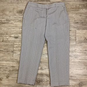 Express Women’s Black & White Dash & Dot Flat Front Office Trousers EDITOR Pants